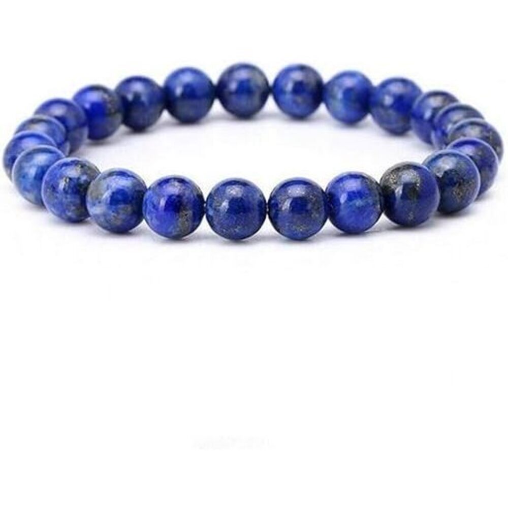 Handmade Lapis Lazuli Bracelet - Gemstone Bracelet - Bead Stretch Bracelet -